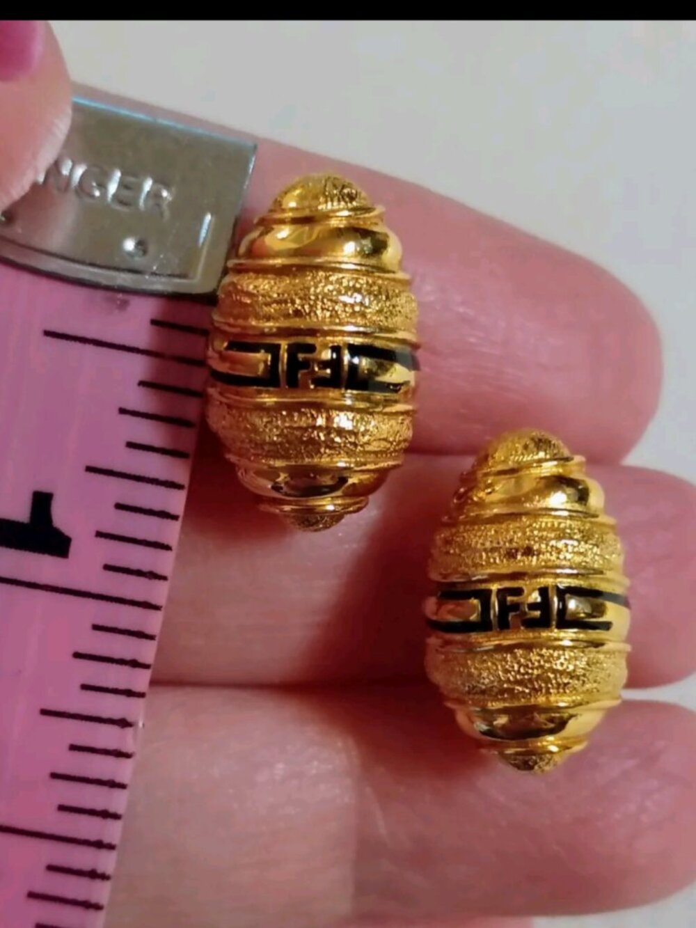 Fendi Vintage FF Petite Logo Clip-on Earrings